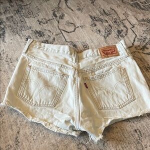 Levi's Women's Light Cream Denim Cutoff Shorts